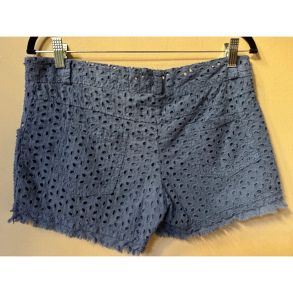 Beachy Boho Women's Blue Eyelet Lace Medium‎ Rise Cutoff Shorts Size S Resort - Picture 2 of 16